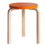 Aalto stool 60, orange - birch Aalto stool 60, orange - birch