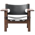 The Spanish Chair, black leather - oiled walnut