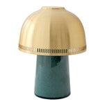 Table lamps, Raku SH8 portable table lamp, blue green - brass, Gold