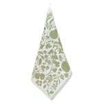 Asciugamano/Tovagliolo Puutarha, bianco - verde oliva