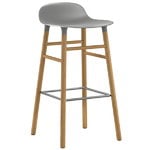 Normann Copenhagen Form bar stool, 75 cm, grey - oak