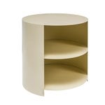 Hide side table, ivory