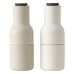 Salz- und Pfeffermühlen, Flaschenförmige Gewürzmühlen, 2 Stück, Keramik, Sandfarben – Nus, Beige