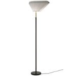 Floor lamps, Aalto floor lamp A805, polished brass , Black & white