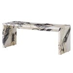 Plinth Bridge table, Calacatta Viola marble