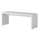 Soffbord, Plinth Bridge bord, vit Carrara-marmor, Vit