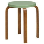 Aalto stool E60, pale green - walnut Aalto stool E60, pale green - walnut
