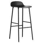 Form bar stool, 75 cm, black steel - black