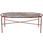 Secant coffee table, oval, red marble Secant coffee table, oval, red marble