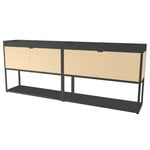 HAY New Order shelving package with sliding doors, charcoal - ash