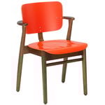 Domus chair, bright red - walnut stain Domus chair, bright red - walnut stain