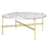 GUBI TS coffee table, 80 cm, brass - white marble