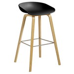 HAY About A Stool AAS32, 75 cm, lacquered oak - black