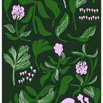 Kasvio fabric, green - lilac Kasvio fabric, green - lilac