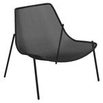 Fauteuils lounge de jardin, Fauteuil lounge Round, noir, Noir