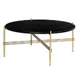 Coffee tables, TS coffee table, 80 cm, brass - black marble, Black