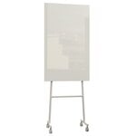 Noticeboards & whiteboards, Mono Mobile glassboard, 70,7 x 196 cm, light grey, Gray