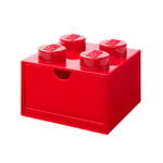 Aufbewahrungsbehälter, LEGO Baustein mit Schublade für den Schreibtisch 4, Hellrot, Rot
