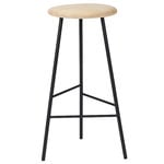 Bar stools & chairs, Pebble bar stool, 76 cm, oiled ash - black, Black