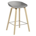 Bar stools & chairs, About A Stool AAS32, 65 cm, soaped oak - concrete grey, Grey