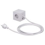 Extension cords, Square 1 USB extension cord, Gotland grey, Grey