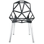 Chaises de salle à manger, Chair_One, anthracite - pieds en aluminium poli, Gris