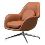 Armchairs & lounge chairs, Swoon Lounge Petit, swivel base, chrome - Omni 307, Brown