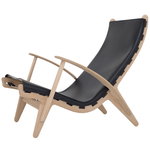PV Lounge Chair, oak - black leather PV Lounge Chair, oak - black leather