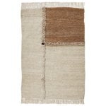 Tappeti in lana, Tappeto E-1027, annodato, marrone - bianco naturale, Bianco