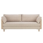 ON2 Wood sofa bed, soap waxed oak - beige Hopper 51