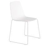 Ruokapöydän tuolit, Maarten tuoli, kelkkajalka, valkoinen, Valkoinen