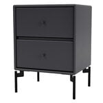 Montana Furniture Drift nattduksbord, svarta ben - 04 Antracite