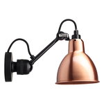 Wall lamps, Lampe Gras 304 lamp, round shade, black - copper, Black