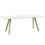 Ruokapöydät, CPH30 pöytä, 200x90 cm, saippuoitu tammi - valkoinen laminaatti, Valkoinen
