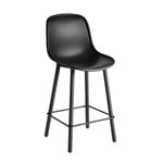 HAY Neu 12 bar stool, soft black - black oak - black, PU lacquer