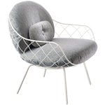 Outdoor lounge chairs, Pina lounge chair, white steel frame, grey seat, Grey