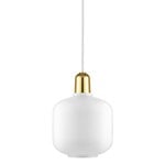 Amp lamp, small, white - brass