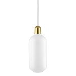 Pendant lamps, Amp lamp, large, white - brass, White