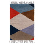 Wool rugs, Harlequin knotted rug, 80 x 120 cm, multicolour, Multicolour