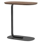 Relate side table, h. 60,5 cm, smoked solid oak - black