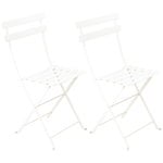 Patio chairs, Bistro Metal chair, 2 pcs, cotton white, White