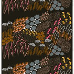 Letto coated fabric, dark green - brown - peach Letto coated fabric, dark green - brown - peach