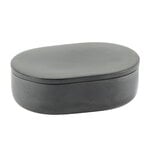 Bathroom accessories, Cose container with lid, oval, S, dark grey, Gray