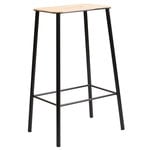 Bar stools & chairs, Adam stool, 65 cm, natural leather - matt black, Black