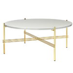 TS coffee table, 80 cm, brass - white glass TS coffee table, 80 cm, brass - white glass