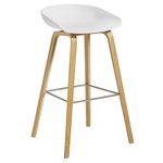 Bar stools & chairs, About A Stool AAS32, 75 cm, lacquered oak - white, White