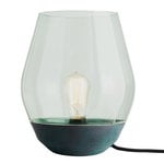 New Works Bowl table lamp, Verdigrised copper - green glass