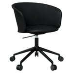 Office chairs, Kendo swivel chair w/ castors, black leather - black, Black