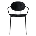 Dining chairs, Piet Hein chair with armrest, black - black lacquered oak, Black
