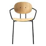 Dining chairs, Piet Hein chair with armrest, black - white lacquered oak, Black